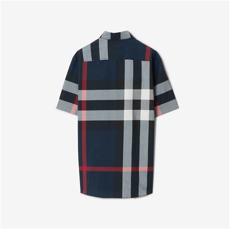 burberry check hemd|Check Cotton Shirt in Navy .